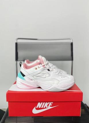 Nike m2k tekno white pink grey blue ніжні жіночі кросівки найк білі рожеві женские нежные белые кроссовки розовые зефирные демисезон1 фото