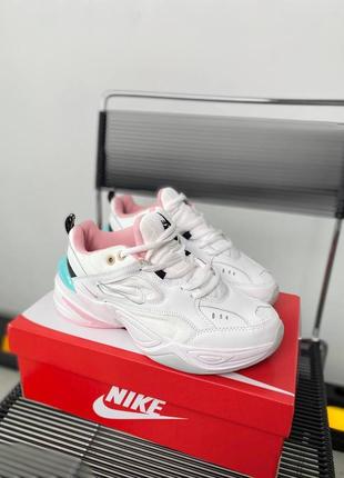 Nike m2k tekno white pink grey blue ніжні жіночі кросівки найк білі рожеві женские нежные белые кроссовки розовые зефирные демисезон2 фото