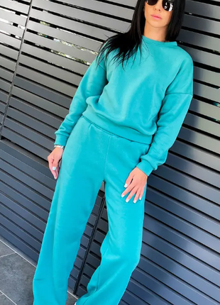 Жіночий теплий універсальний костюм двійка з кюлотами на флісі 2 кольори 135ко