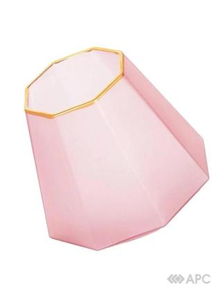 Стакан для напоїв  з матового скла леді пінк грань 375 мл