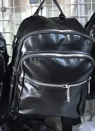 Рюкзак женский черный городской 32*25 см из искусственной кожи : kon1010-19/09-1ни4 фото
