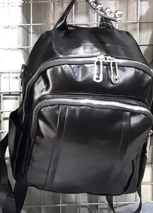 Рюкзак женский черный городской 32*25 см из искусственной кожи : kon1010-19/09-1ни2 фото