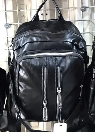 Рюкзак женский черный городской 32*25 см из искусственной кожи : kon1010-19/09-1ни5 фото