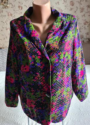 🌹🌹🌹 жіночий жакет шовковий жакет vintage принт madame zürich