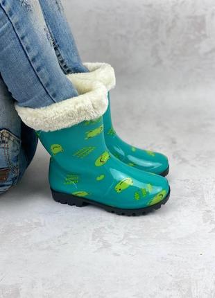 Гумові чоботи з хутряною шкарпеткою!!!2 фото