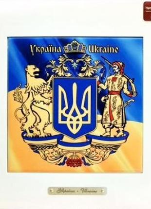 Панно натхане великим герб україни, 23х23, 15х15см (263-1701w)