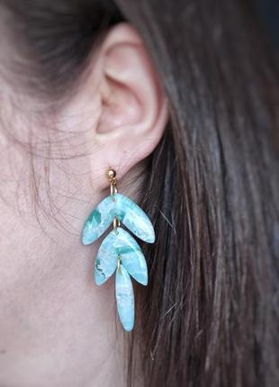 Серьги из полимерной глины имитация натурального камня