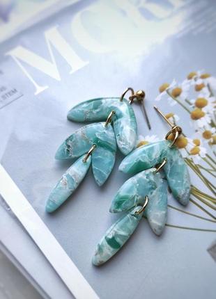 Серьги из полимерной глины имитация натурального камня