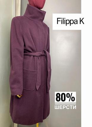 Filippa k шерстяное длинное пальто миди с поясом классическое дизайнерское люкс премиум бренд пальто6 фото