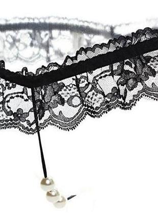 Трусики з перлами, стринги с жемчугом, еротичні трусики, стрінги кружевні