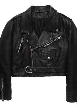 Раритетная винтажная укороченная куртка косуха 90-х canadian short pefecto leather grunge jacket