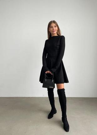 Женское короткое замшевое платье черное бежевое коричневое мокко3 фото