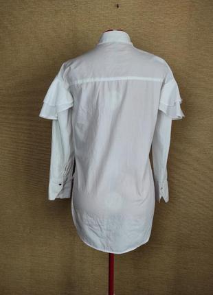 Біла сорочка рубашка із воланами4 фото