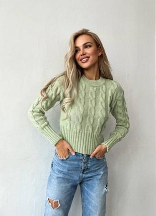 Свитер оливковый женский