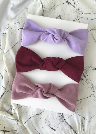 Вельветова пов‘язка на голову з вузликом