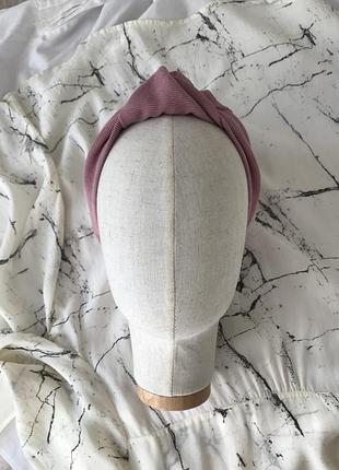 Вельветова пов‘язка на голову з вузликом6 фото