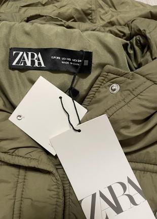 Куртка женская хаки zara оригинал испания8 фото