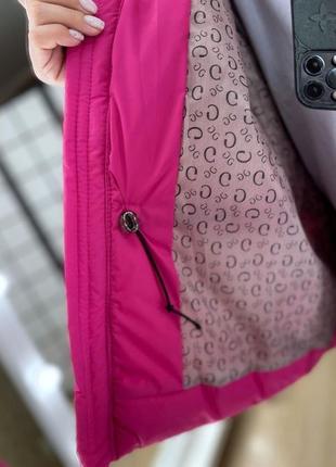 Женская куртка с высоким воротником теплая осенняя черная бежевая малиновая6 фото