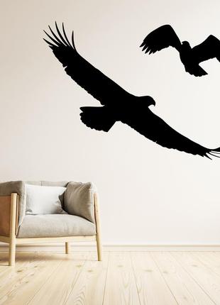 Наклейка на стену (стекло, мебель, зеркало, металл) "два орла. eagles"