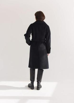 Двубортное классическое пальто с поясом 42-44.2 фото