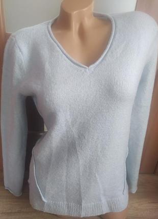 М'якенький теплий светрик/пуловер/джемпер сіро- блакитний жіночий2 фото
