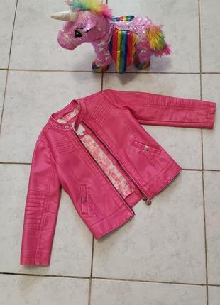 Рожева куртка екошкіра1 фото