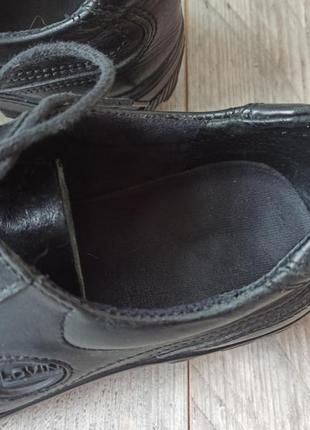Черные мужские туфли golovin кожаные качественные на каждый день натуральная кожа спортивные черные6 фото