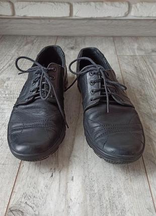 Черные мужские туфли golovin кожаные качественные на каждый день натуральная кожа спортивные черные2 фото