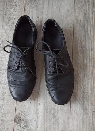 Черные мужские туфли golovin кожаные качественные на каждый день натуральная кожа спортивные черные3 фото