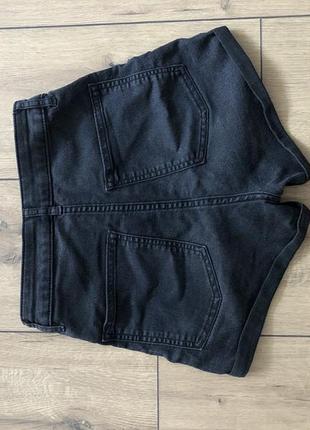 Шорти жіночі чорні джинсові на високій посадці, розмір 36.4 фото