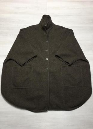 Брендовое шикарное шерстяное пальто кейп с коротким рукавом как balmain1 фото