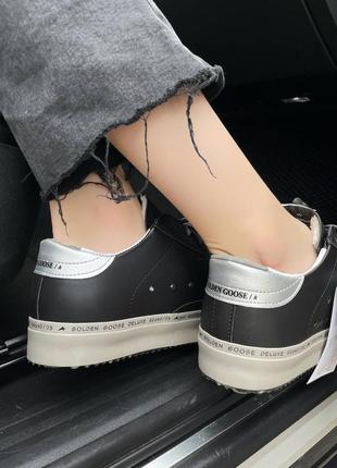 Golden goose deluxe hi star black стильные женские черные кроссовки со звездочкой на каждый день жіночі чорні кросівки5 фото