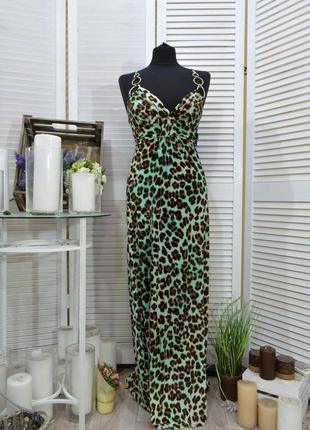 Длинное платье с леопардовым принтом!2 фото