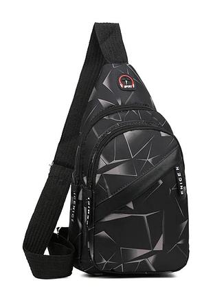 Сумка через плече чорно-коричнева - розмір сумки 31*16*8 см, 3 кишені зовні, та 1 в середині