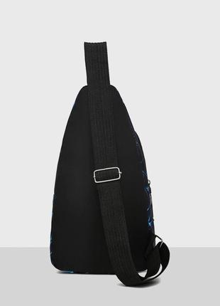 Сумка тактическая через плечо черно-синяя - размер сумки 31*16*8см, 2 кармана спереди и 1 внутри, унисекс6 фото