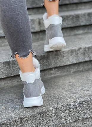 Жіночі зимові кросівки натуральна замша хутро10 фото