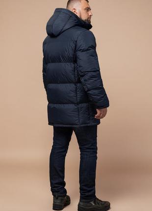 Зимняя мужская куртка большого размера цвет темно-синий модель 32844 фото