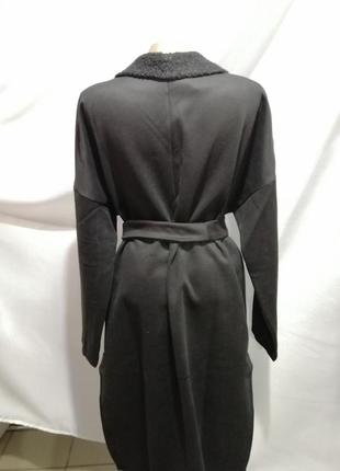 Пальто кардиган демисезон мех тедди барашек на запах пальто кардиган демісезон хутро тедді баранчик2 фото