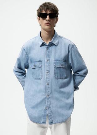 Джинсовая рубашка мужская