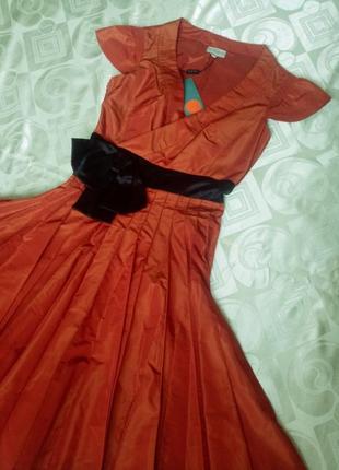 Плаття тераккатове-оранжевий ретро  karen millen1 фото