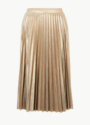 Плиссированная юбка из металлического трикотажа