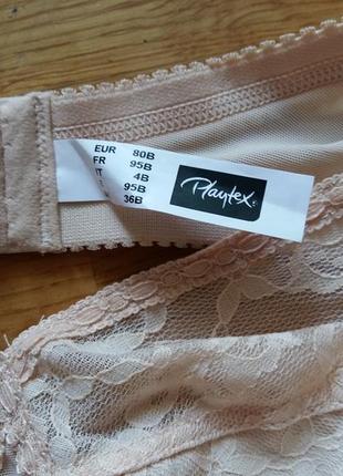 Гарний мереживний тілесний бюстгальтер playtex без кісточок 80в4 фото