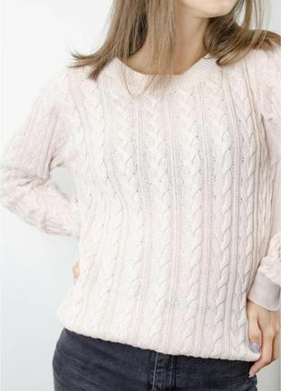 H&m ніжно рожевий базовий джемпер у коси