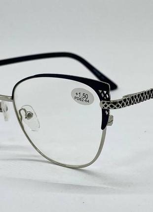 Жіночі окуляри для зору комп'ютерні металева чорна оправа +0.75