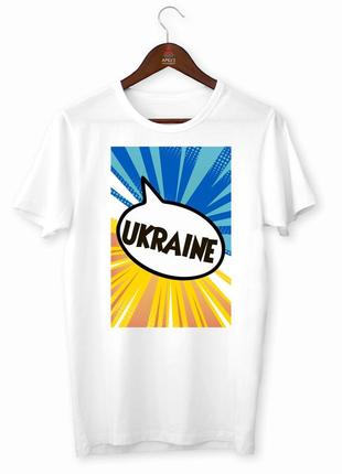 Футболка с патриотическим принтом "ukraine. украина. сине-желтый фон" push it1 фото