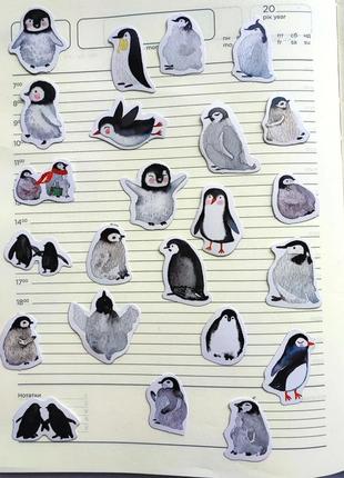 Набір #7 наліпок для творчості, скрапбукінгу наклейка наліпка пінгвін зображення стікер  блокнота записника