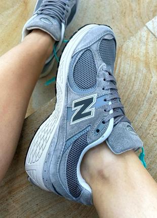 New balance 2002r grey популярні легкі кросівки беланс з сіточкою популярные серые легкие кроссовки демисезон мужские женские4 фото