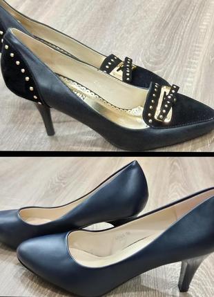 Нові! жіночі туфлі -лодочки! в чорному та синьому кольорі1 фото