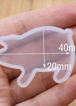 Форма для епоксидної смоли finding молд свиня силіконовий білий 3.5 cm x 4 cm2 фото