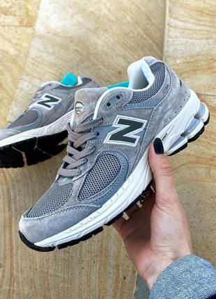 New balance 2002r grey популярні легкі кросівки беланс з сіточкою популярные серые легкие кроссовки демисезон мужские женские7 фото